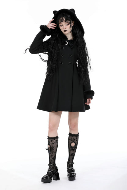 Noire Kitty Cat Ear Gothic Lolita Coat by Dark In Love