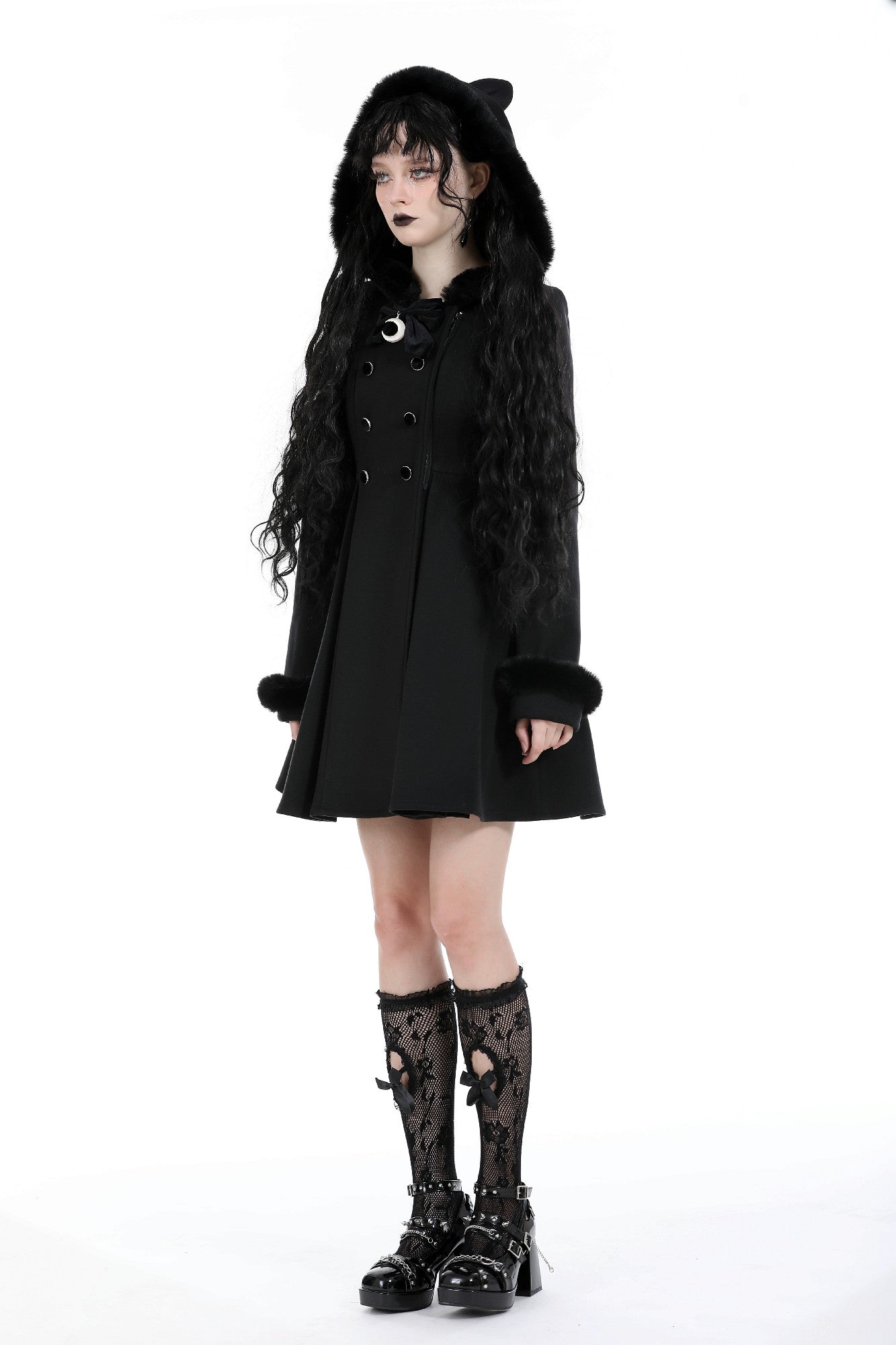 Noire Kitty Cat Ear Gothic Lolita Coat by Dark In Love