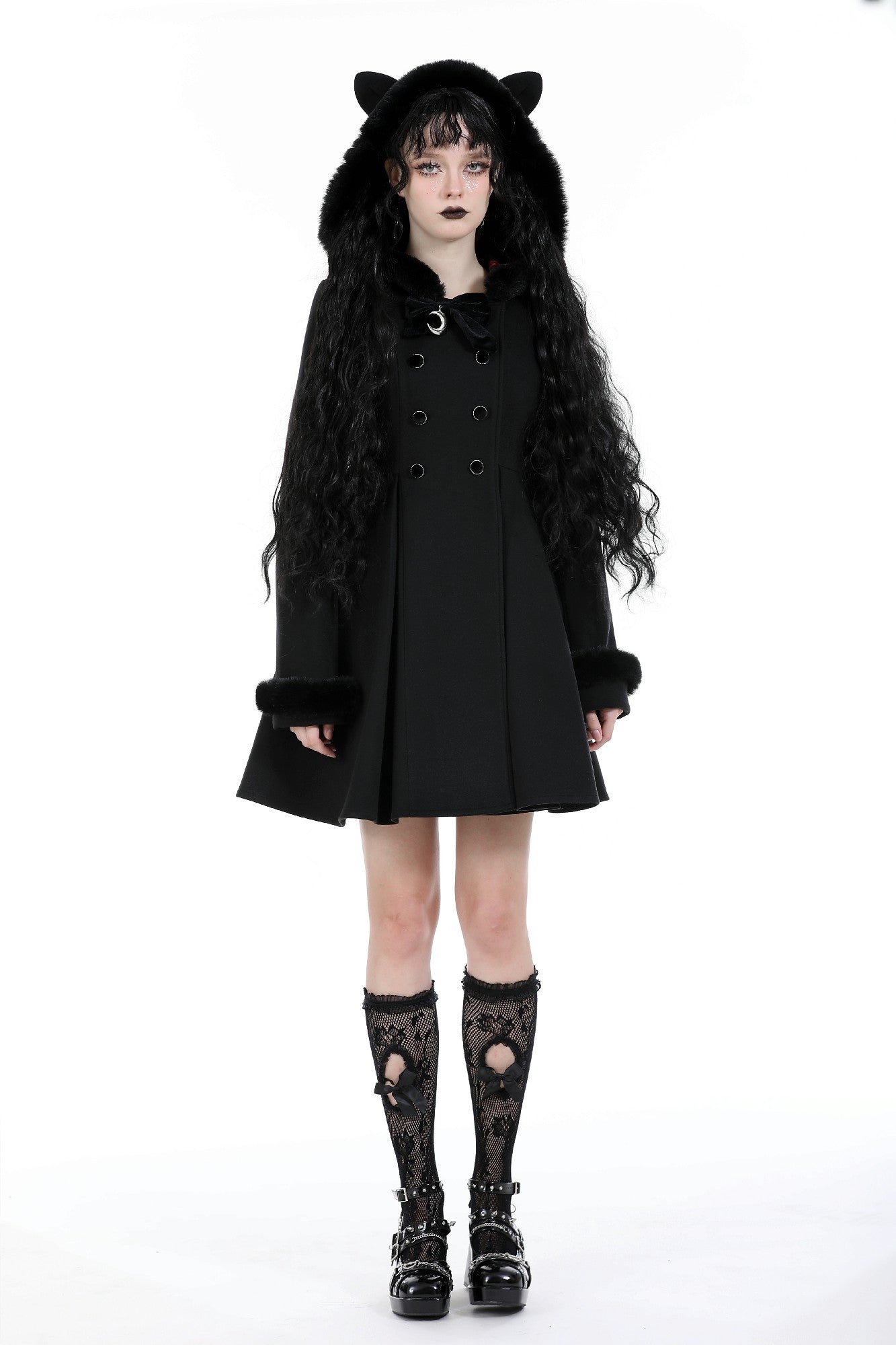 Noire Kitty Cat Ear Gothic Lolita Coat by Dark In Love