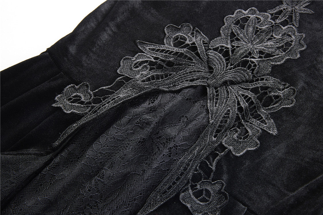 Amelia Gothic Velvet Lace Skirt by Dark In Love