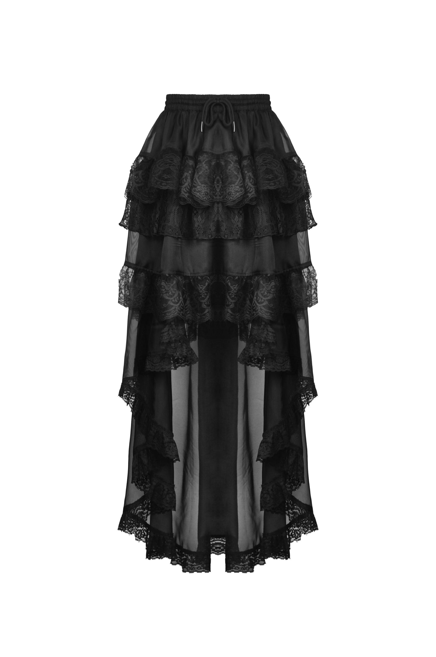 Gothic Tea Time High Low Chiffon Petticoat Skirt by Dark In Love