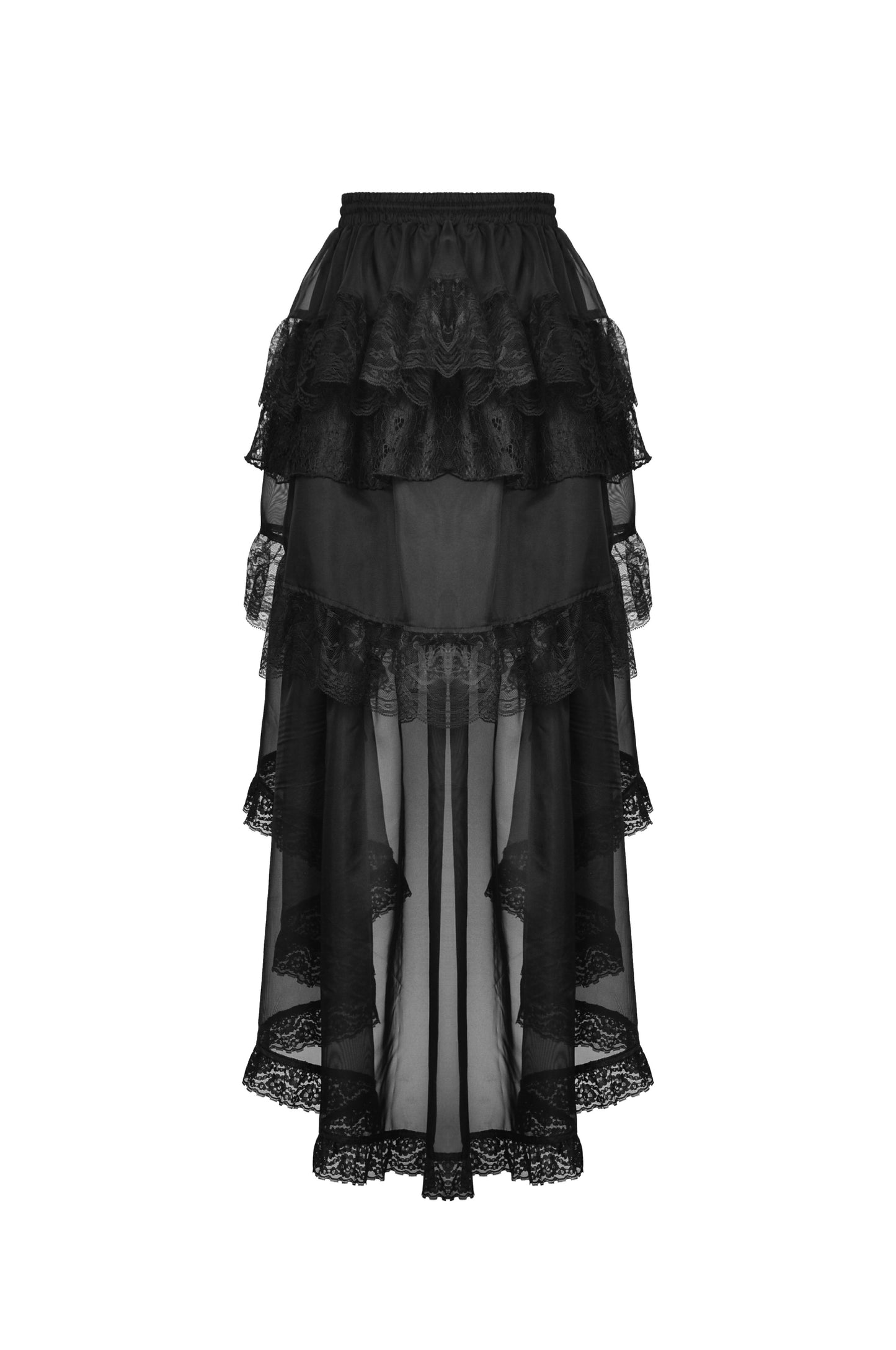 Gothic Tea Time High Low Chiffon Petticoat Skirt by Dark In Love