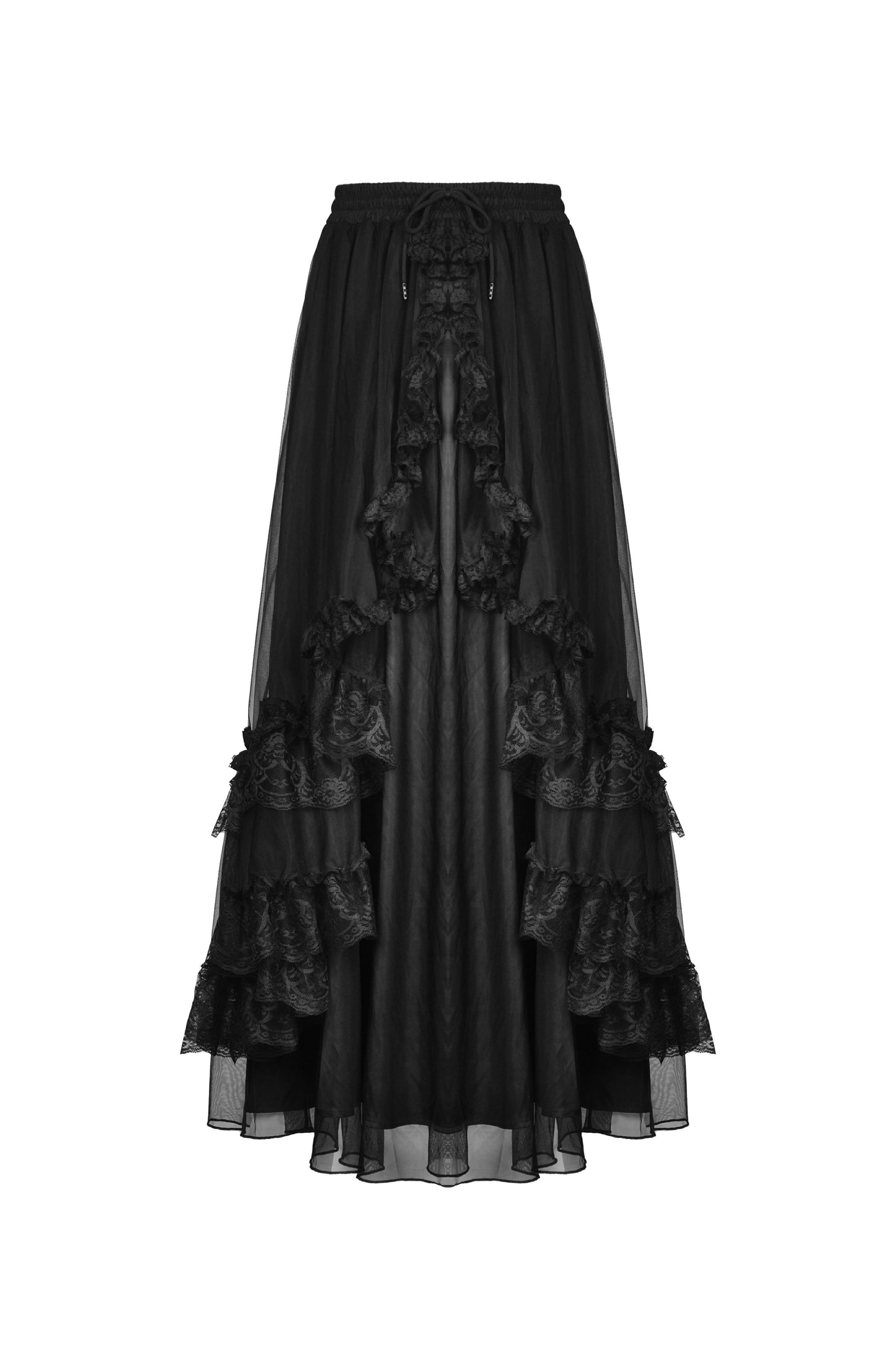 When The Time Comes Gothic Lace Trim Skirt by Dark In Love