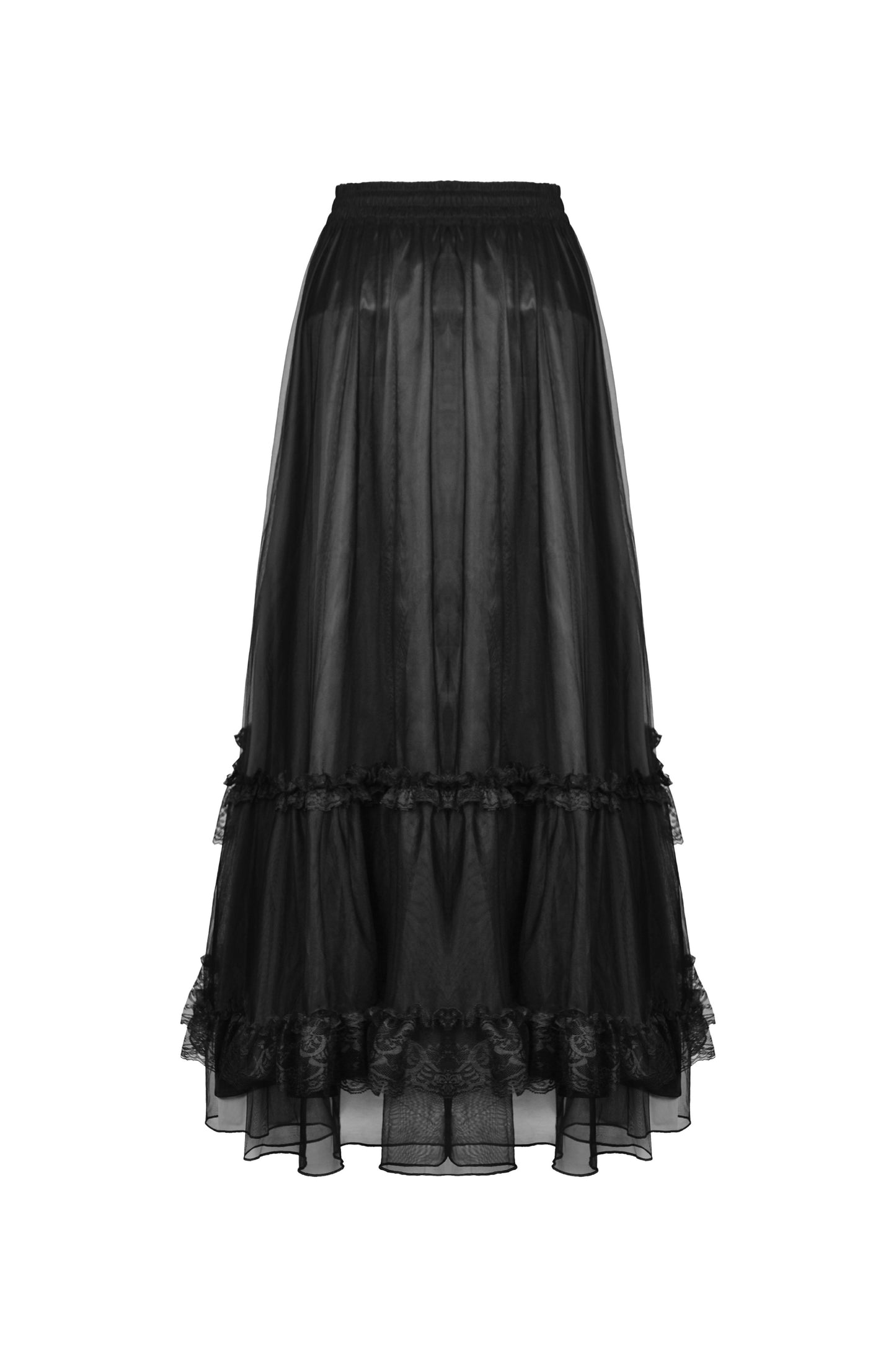 When The Time Comes Gothic Lace Trim Skirt by Dark In Love