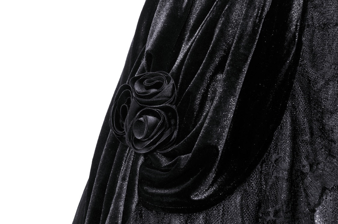 Gothic Dead Rose Velvet Skirt by Dark In Love