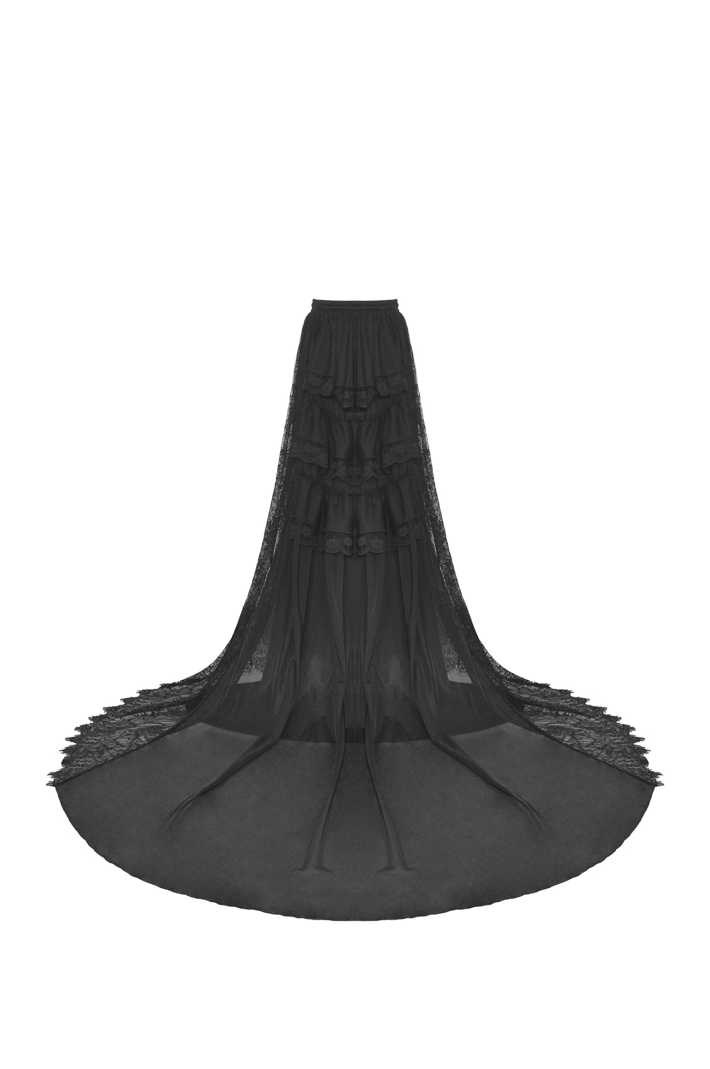 Mary Anne Gothic Frilly Lace Train Skirt by Dark In Love