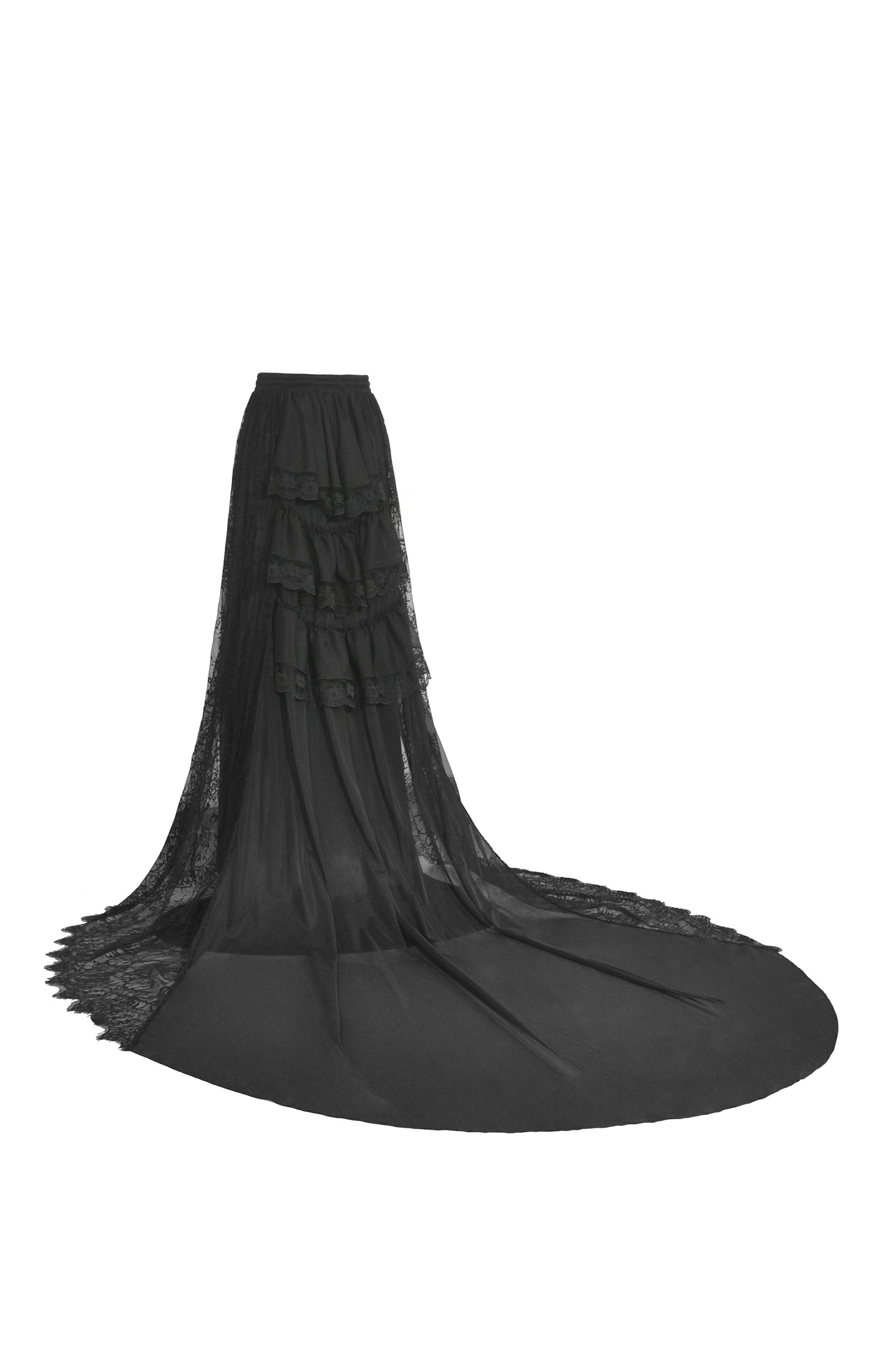 Mary Anne Gothic Frilly Lace Train Skirt by Dark In Love