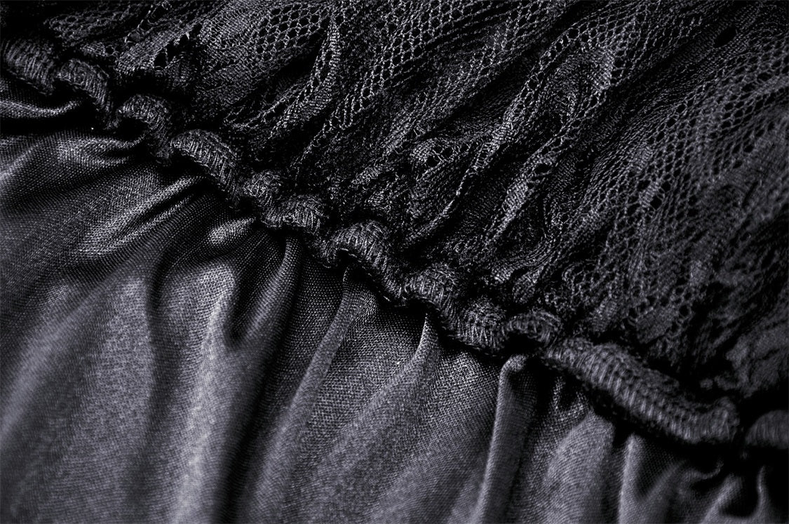 Mary Anne Gothic Frilly Lace Train Skirt by Dark In Love