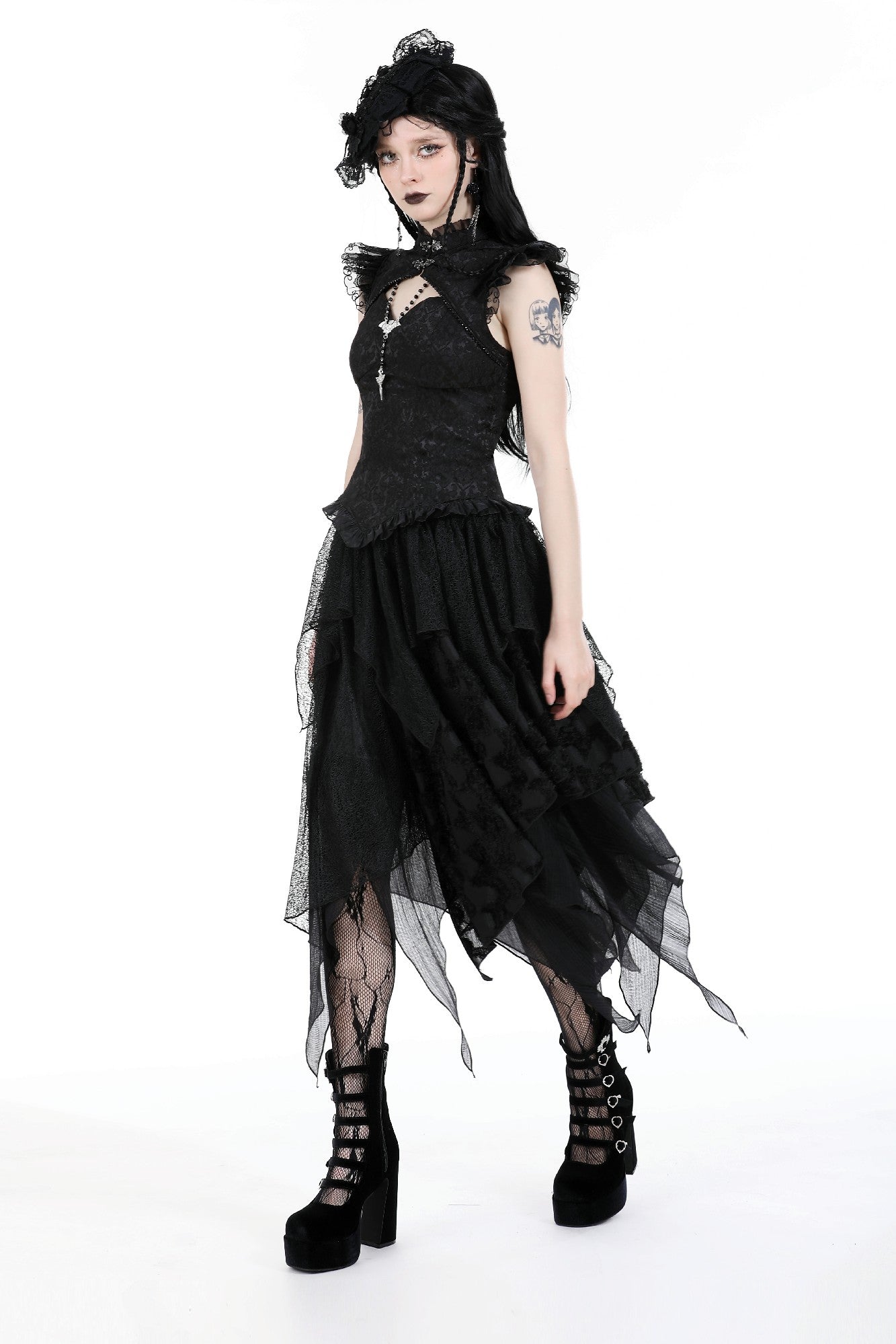 Off The Deep End Asymmetric Skirt by Dark In Love