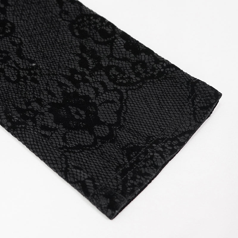 Gothic Brocade Faux Leather Pants by Devil Fashion