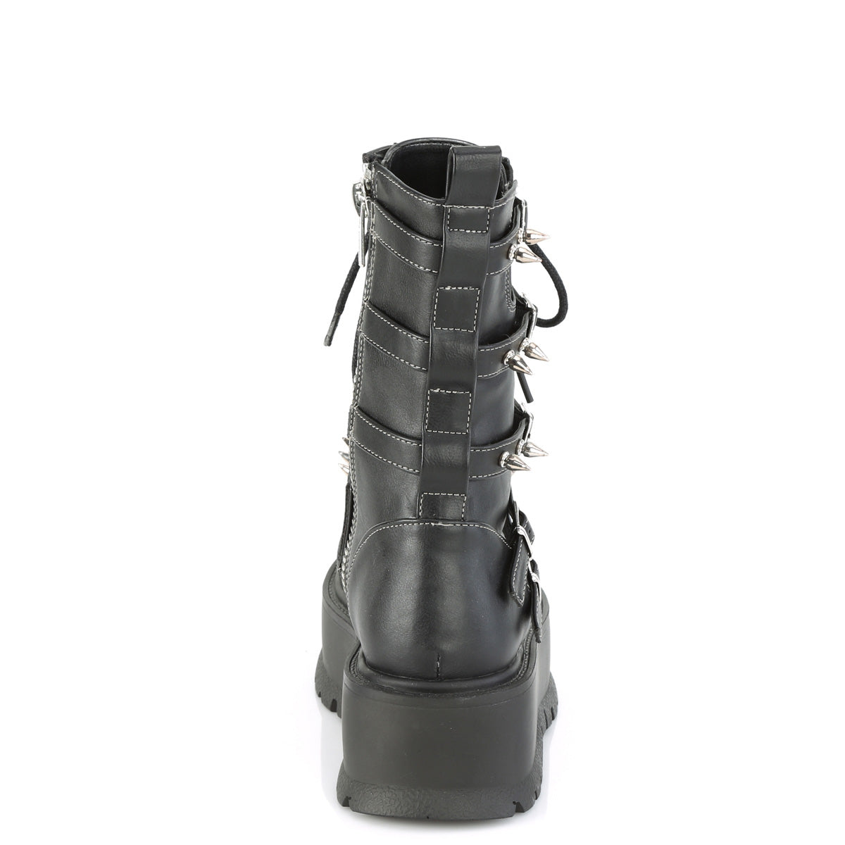 SLACKER-165 Spike Buckle Straps Platform Boots by Demonia