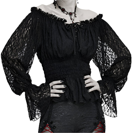 Midnight Breeze Gothic Lace Top by Devil Fashion