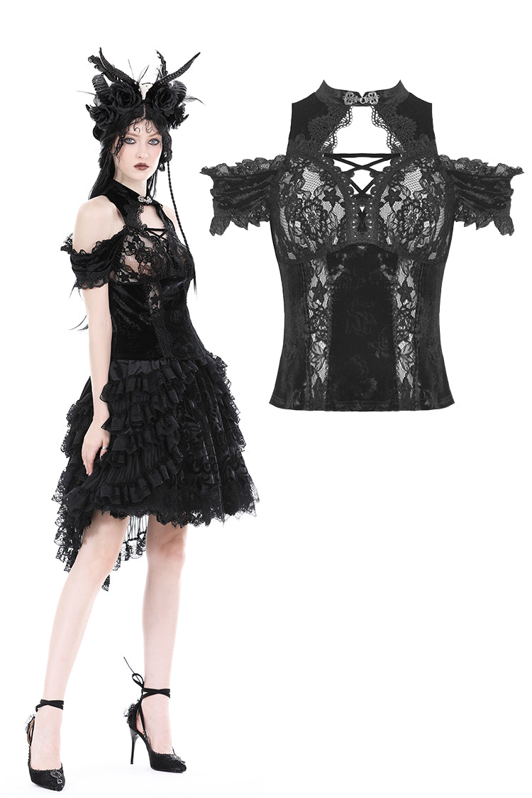 Unveiled Gothic Lace Top by Dark In Love