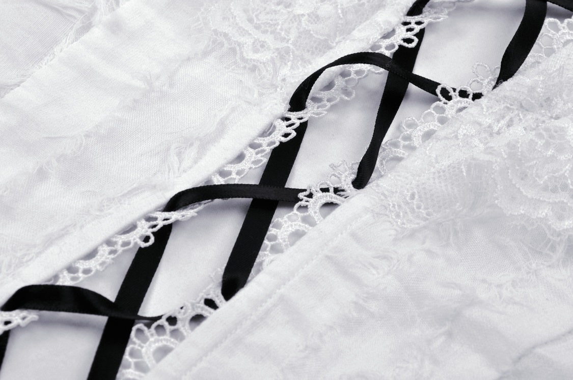 Good Girl Jane Lace Frill Crop Top by Dark In Love
