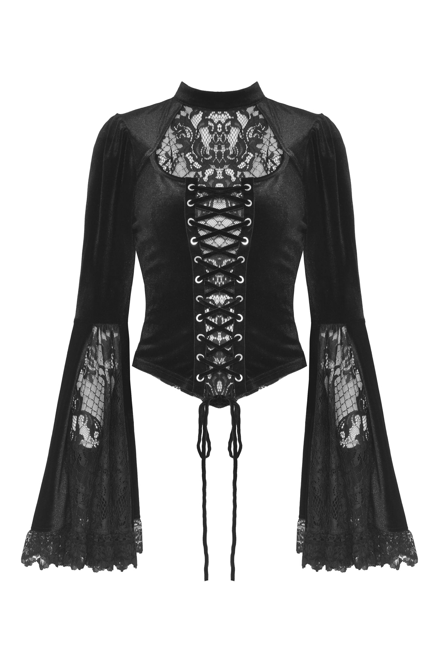 Ashes To Ashes Gothic Velvet Lace Top by Dark In Love