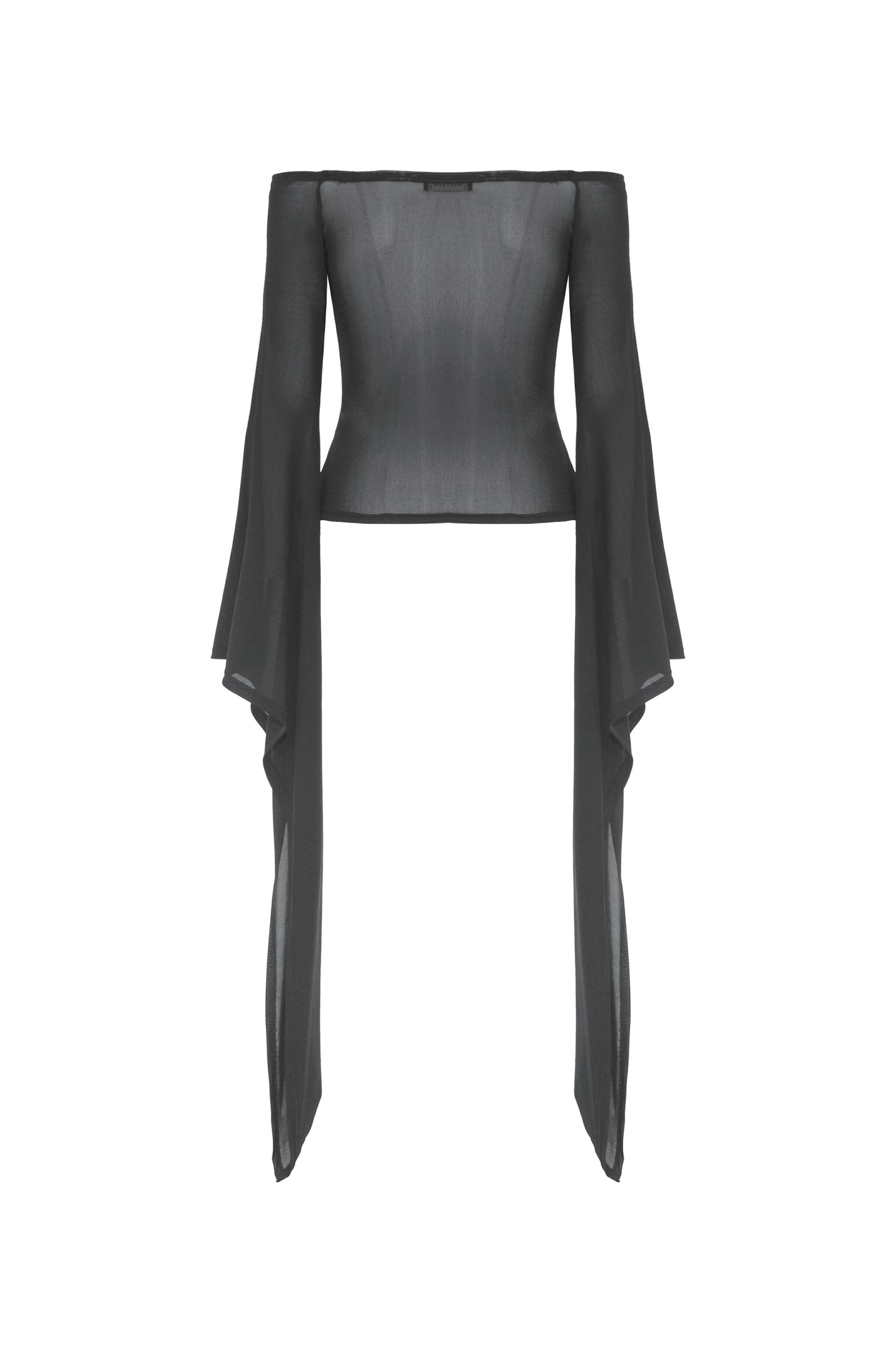 Cries From The Crypt Gothic Mesh Bell Sleeve Top by Dark In Love