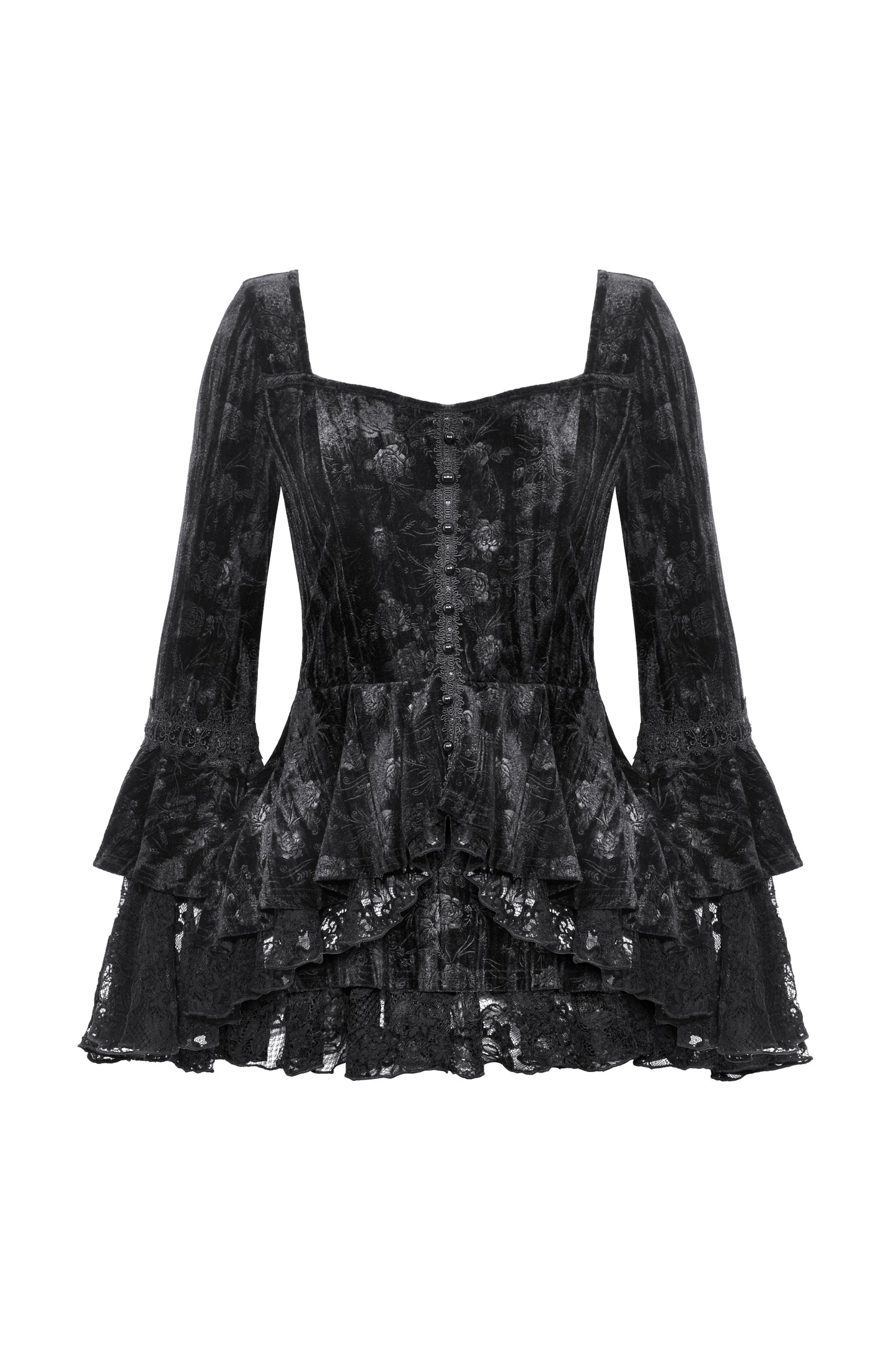 Roses For The Dead Gothic Lace Velvet Top by Dark In Love