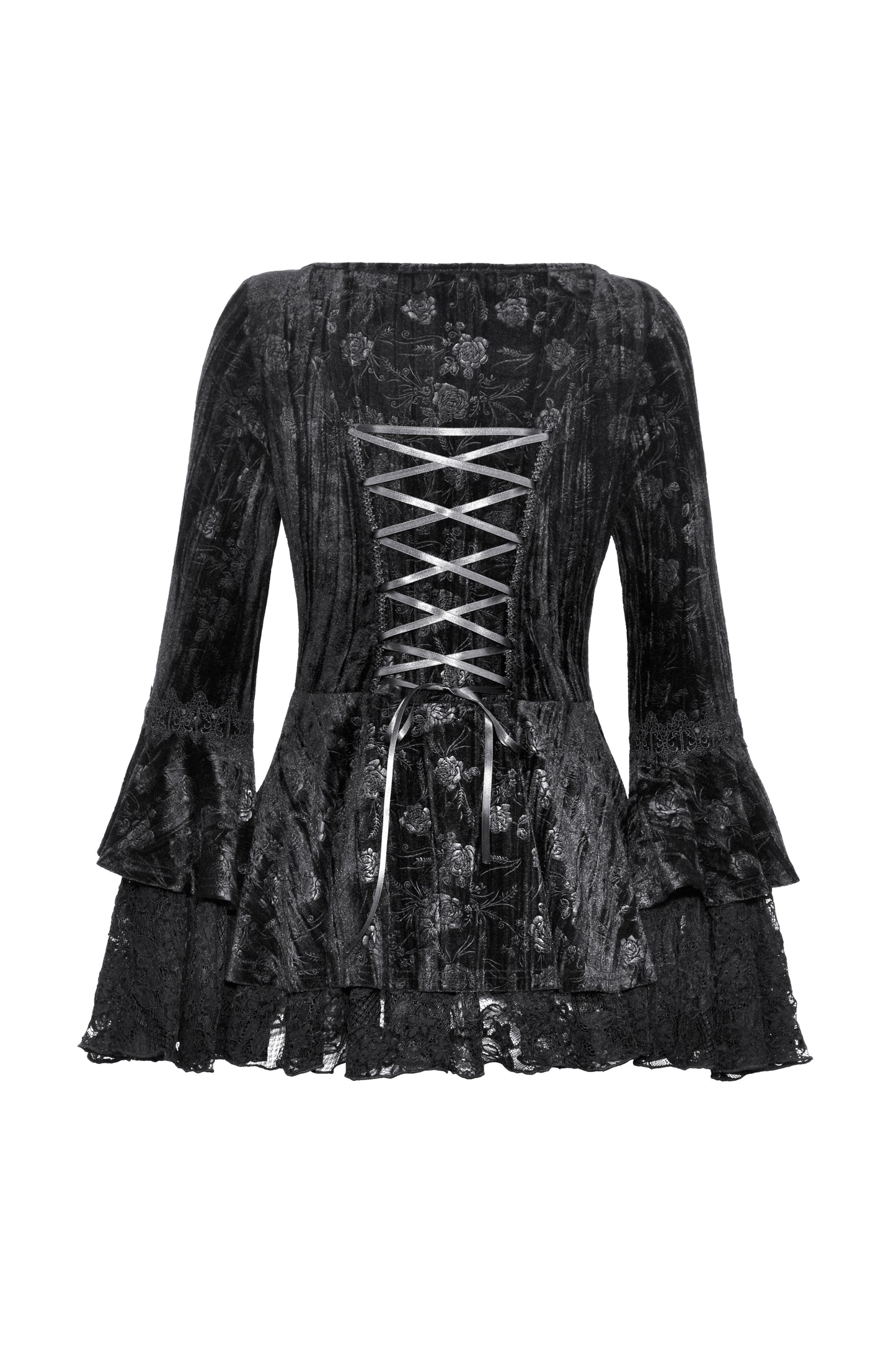 Roses For The Dead Gothic Lace Velvet Top by Dark In Love