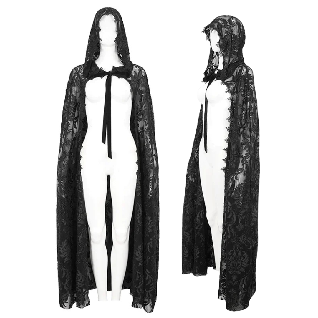Eveline Gothic Lace Hooded Cape by Eva Lady