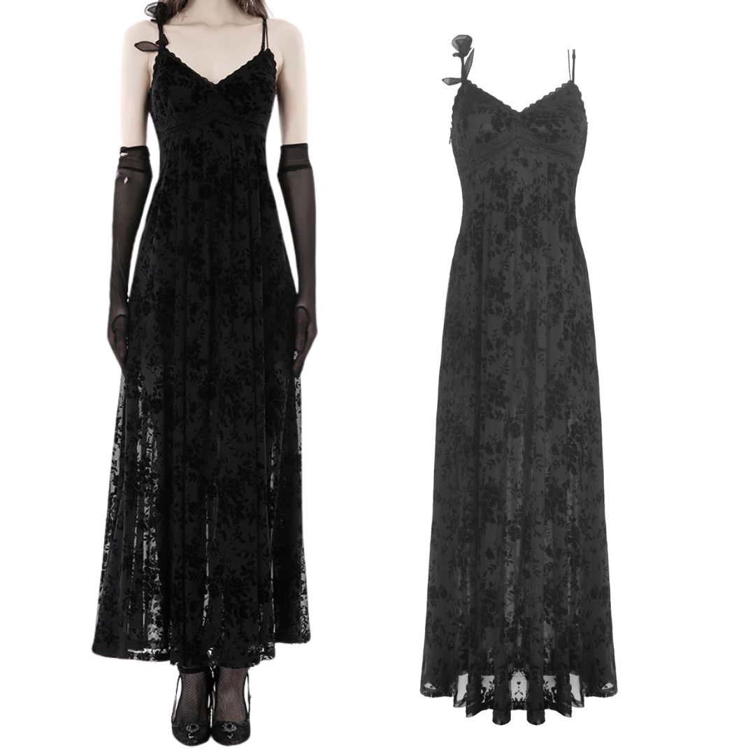 Midnight Rose Gothic Maxi Dress by Dark In Love