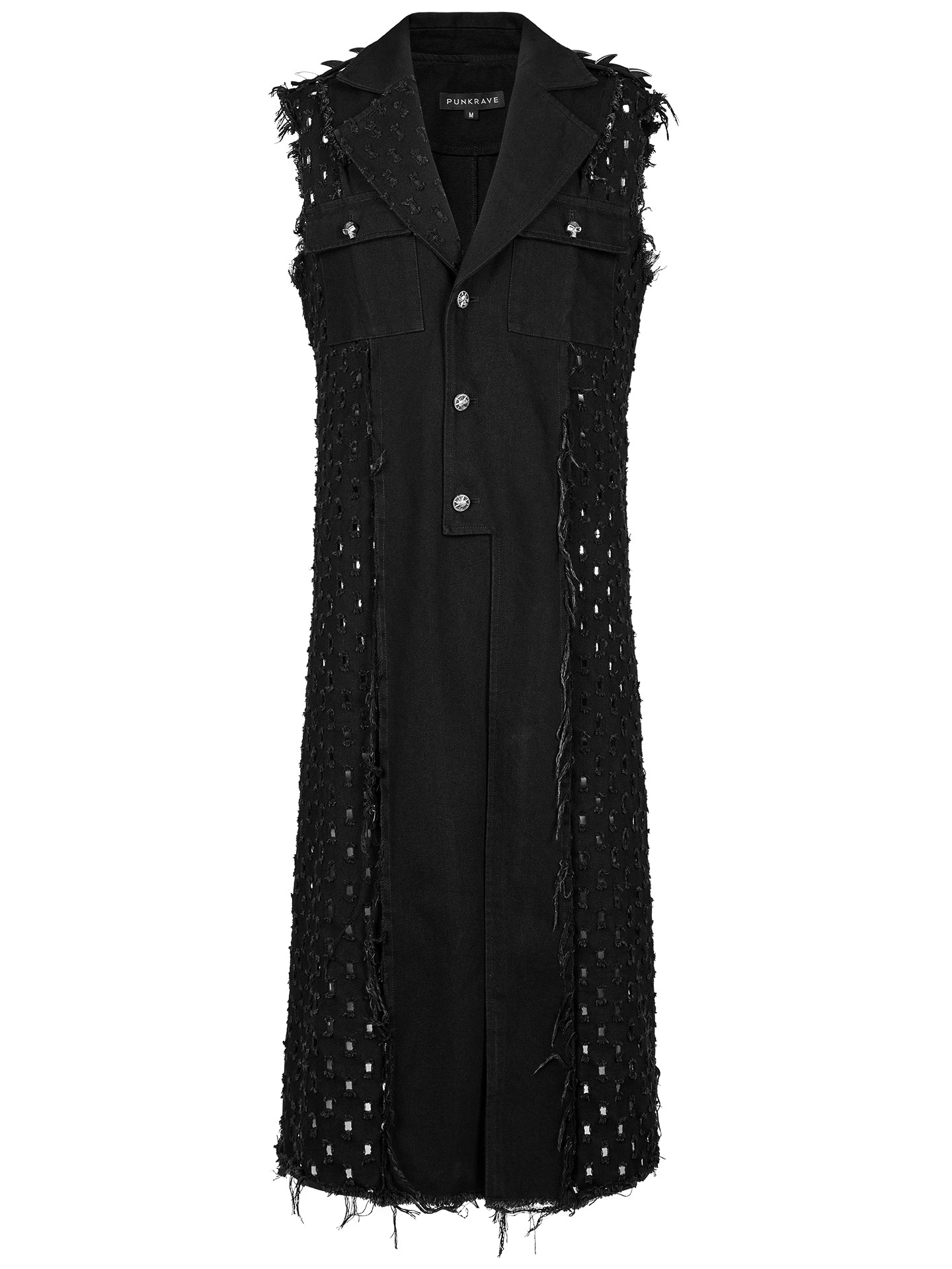 Death Metal Distressed Sleeveless Coat by Punk Rave