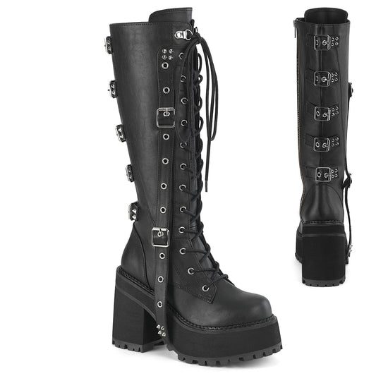 ASSAULT-218 Knee High Boots by Demonia