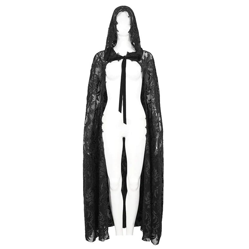 Eveline Gothic Lace Hooded Cape by Eva Lady