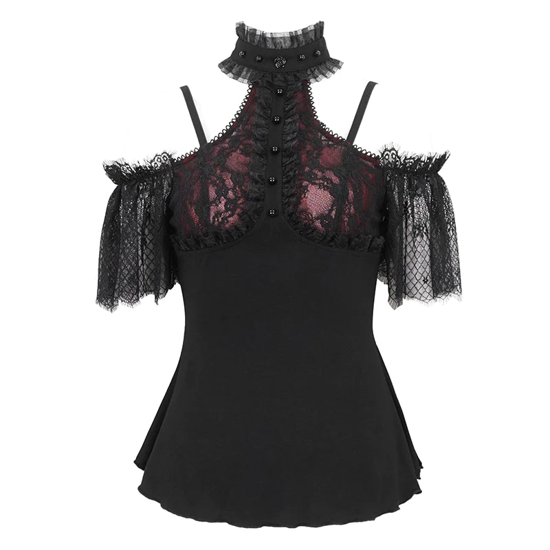 Eerie Memoirs Gothic Lace Top by Eva Lady