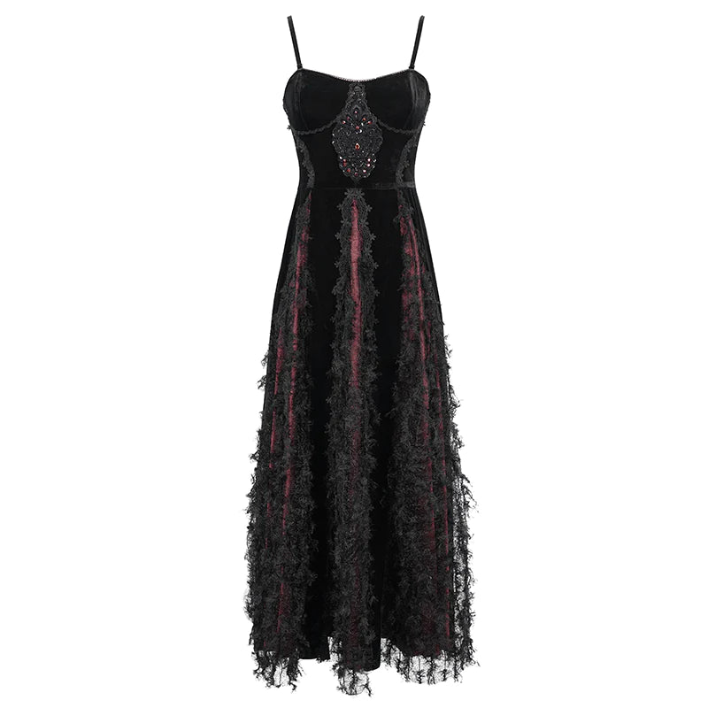 Back From The Dead Black & Red Gothic Dress by Eva Lady