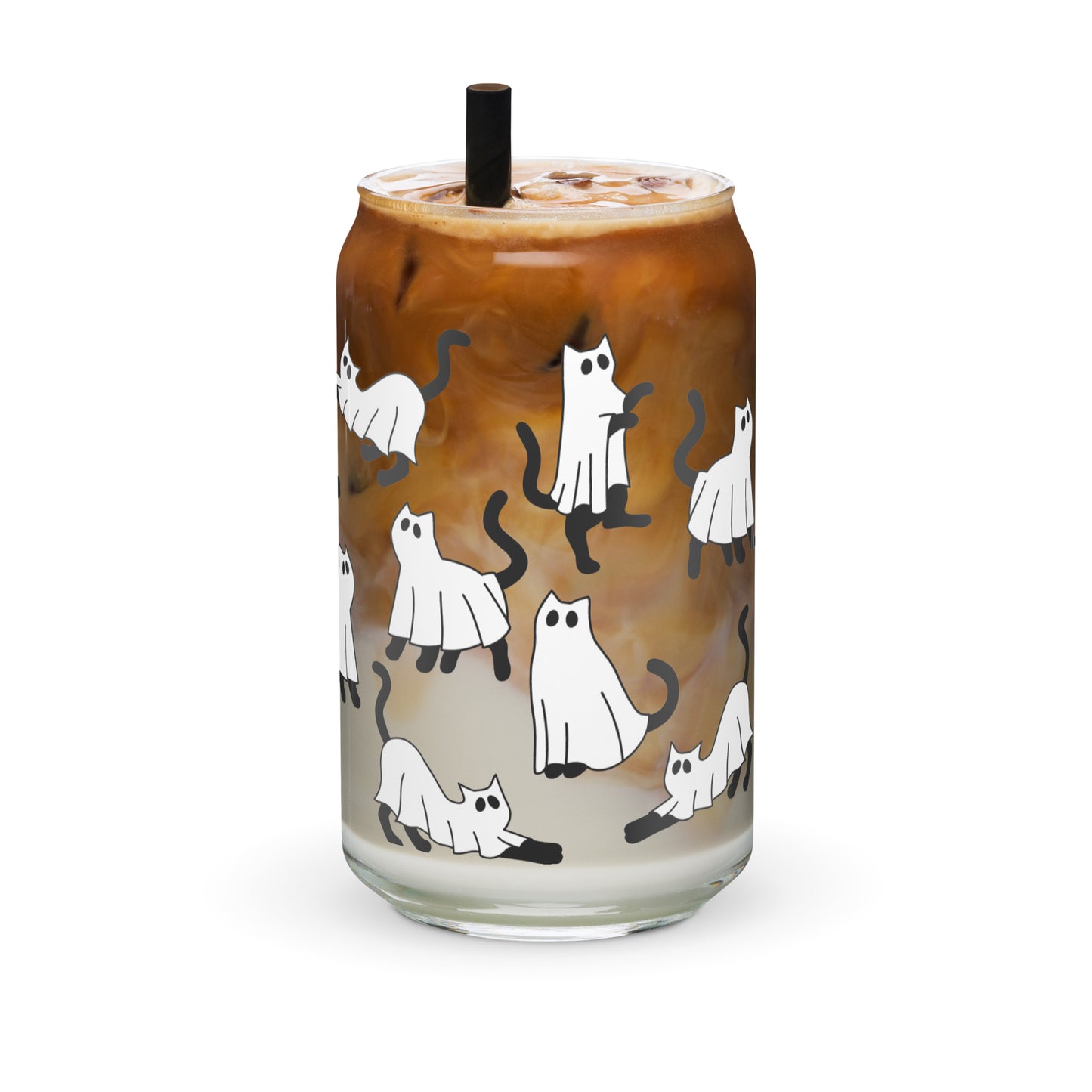 Ghost Kitten Glass Can Cup by The Dark Side of Fashion