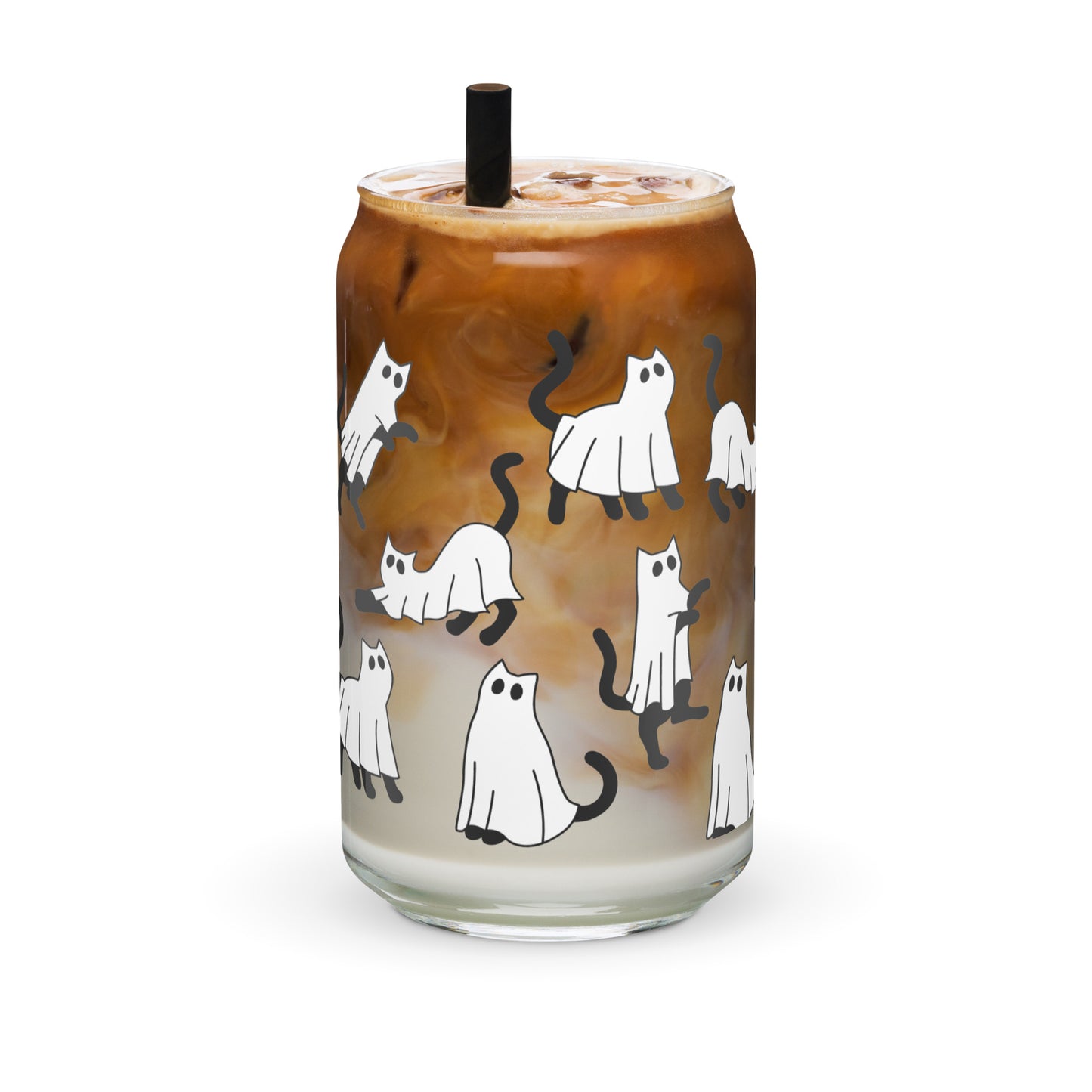 Ghost Kitten Glass Can Cup by The Dark Side of Fashion