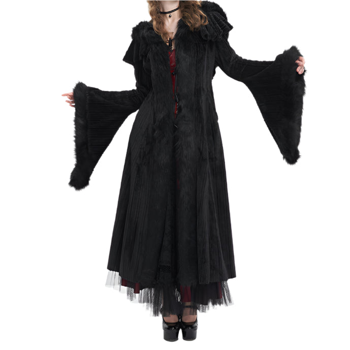 Woodland Muse Faux Fur Trimmed Sweater Coat by Devil Fashion