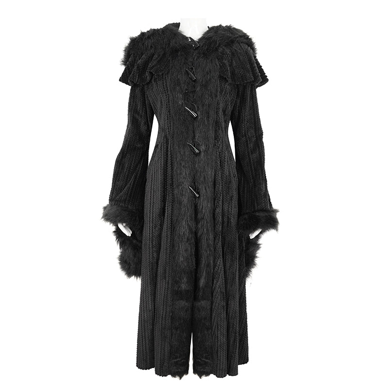 Woodland Muse Faux Fur Trimmed Sweater Coat by Devil Fashion