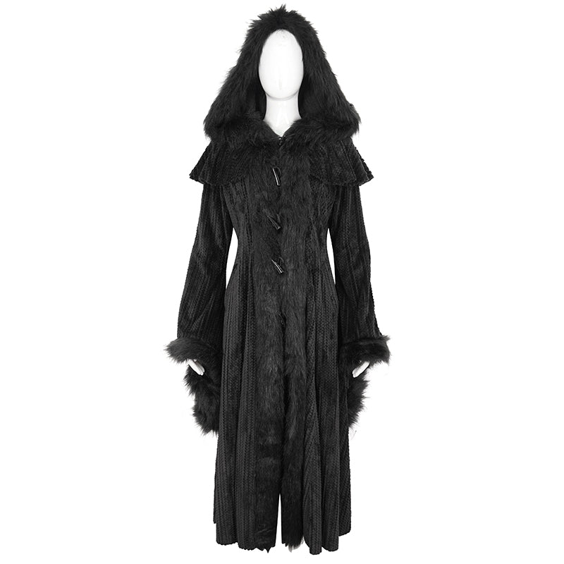 Woodland Muse Faux Fur Trimmed Sweater Coat by Devil Fashion