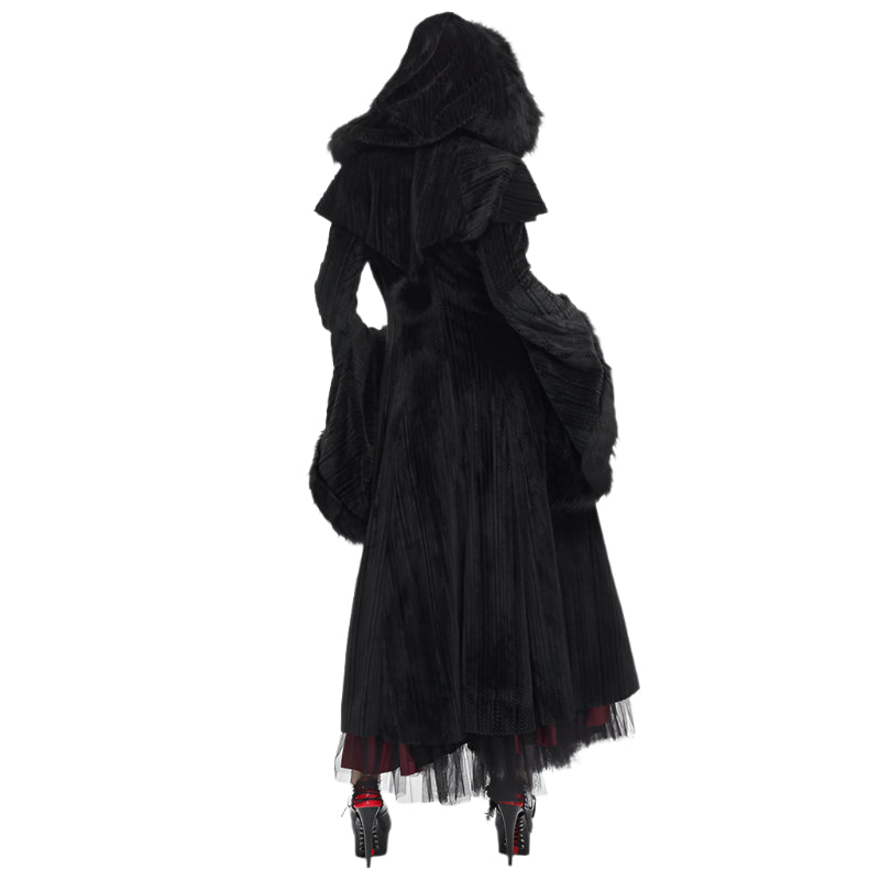 Woodland Muse Faux Fur Trimmed Sweater Coat by Devil Fashion