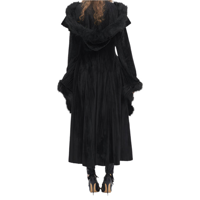 Woodland Muse Faux Fur Trimmed Sweater Coat by Devil Fashion