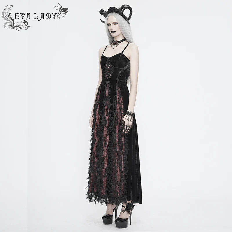 Back From The Dead Black & Red Gothic Dress by Eva Lady