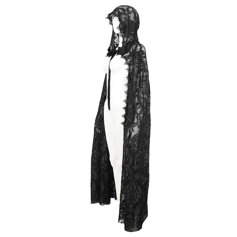 Eveline Gothic Lace Hooded Cape by Eva Lady