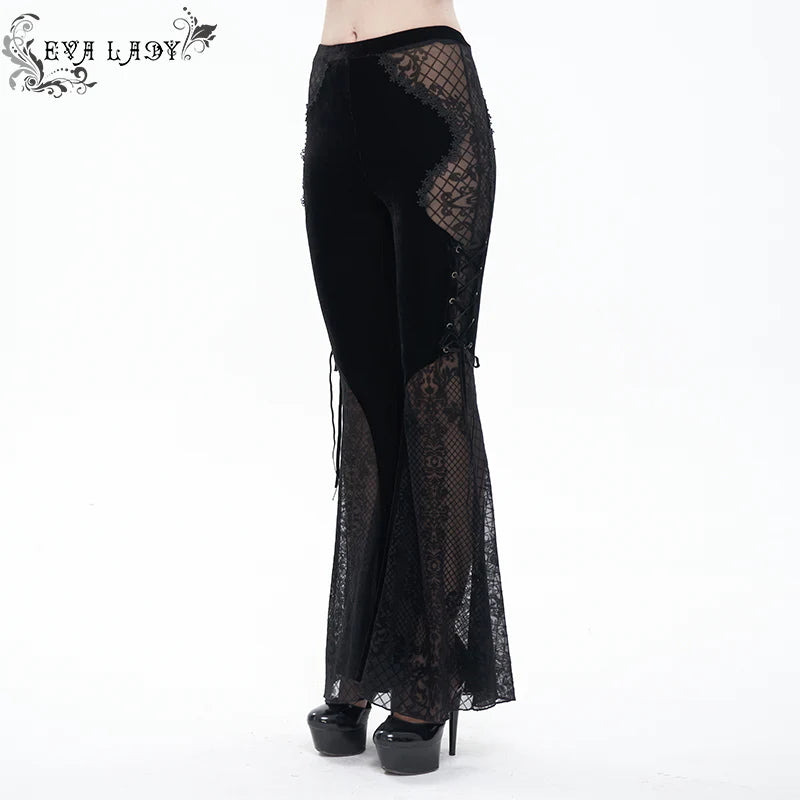 Romantic Ghoul Flare Velvet Pants by Eva Lady