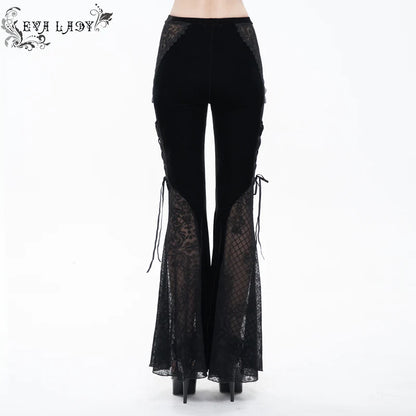 Romantic Ghoul Flare Velvet Pants by Eva Lady