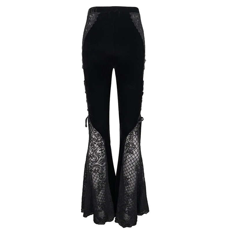 Romantic Ghoul Flare Velvet Pants by Eva Lady