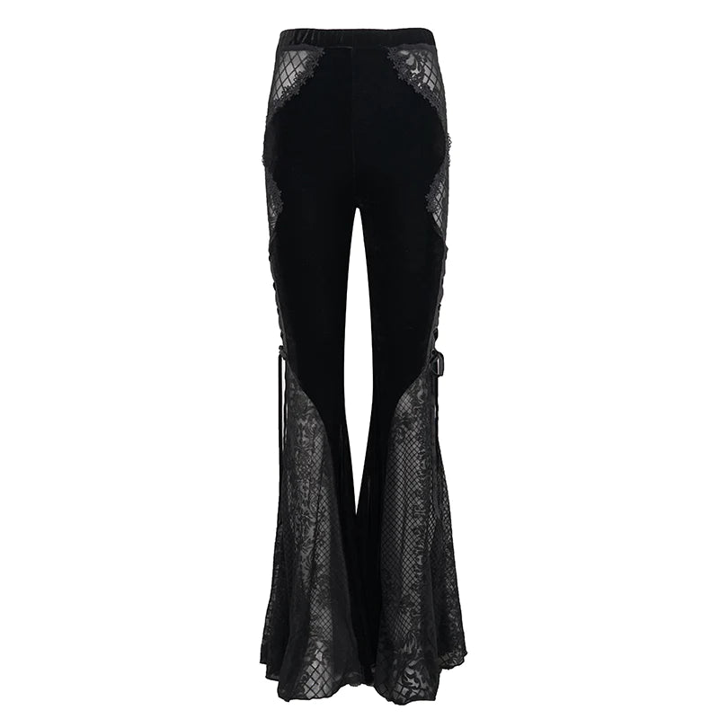 Romantic Ghoul Flare Velvet Pants by Eva Lady