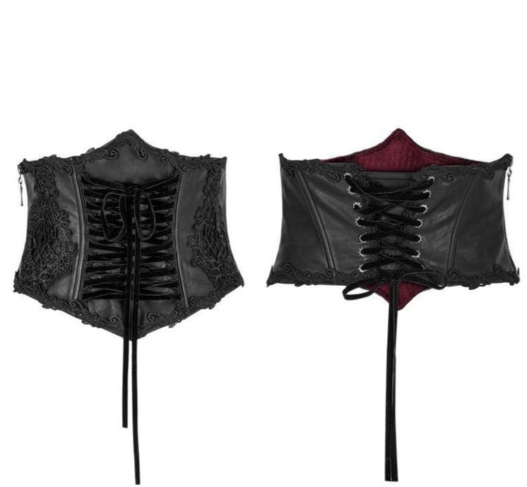 Shades of Beauty PU Leather Corset by Punk Rave