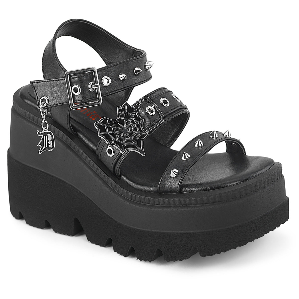 SHAKER-13 Spiderweb Heart Buckle Sandal Shoes by Demonia