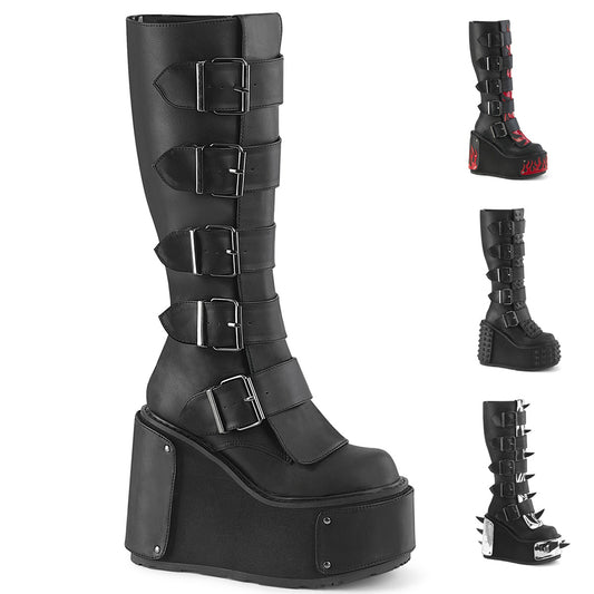 TRANSFORMER-800 Wedge Platform Boots by Demonia