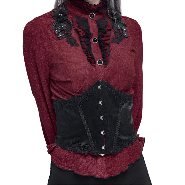 Gothic Black Rose Corset Belt by Devil Fashion