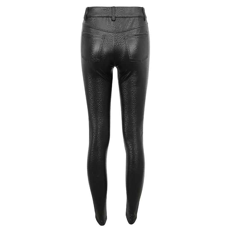 Moonlit Maven Lace Up Faux Leather Pants by Devil Fashion