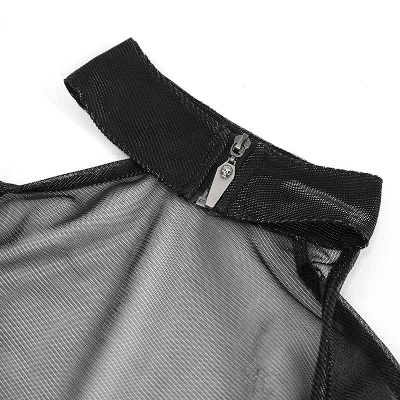 Coffin Cutie Rushed Mesh Top by Devil Fashion