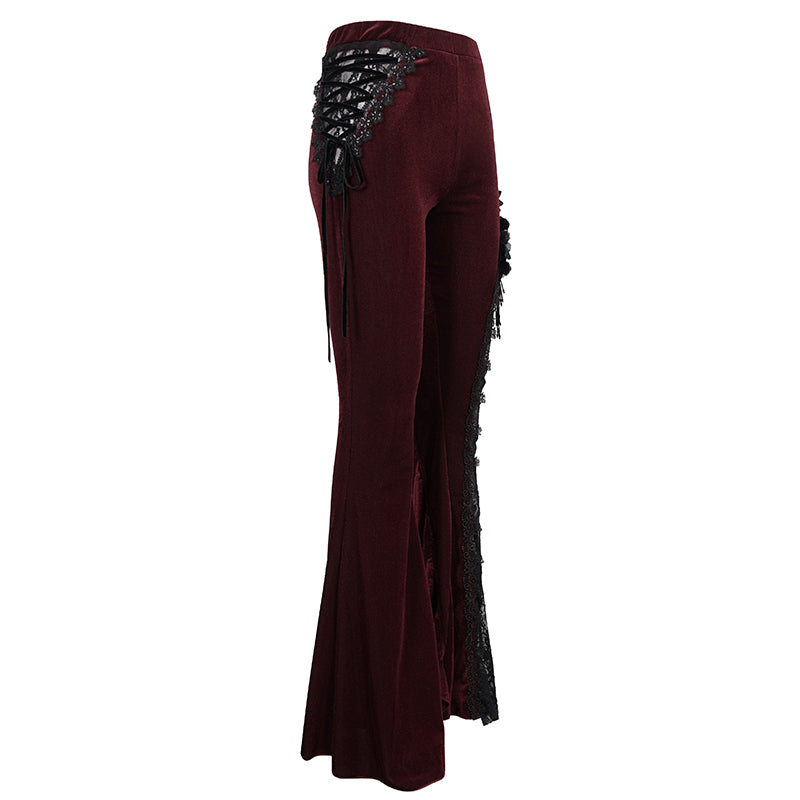 Rebeka Rose Lace Red Flare Pants by Eva Lady