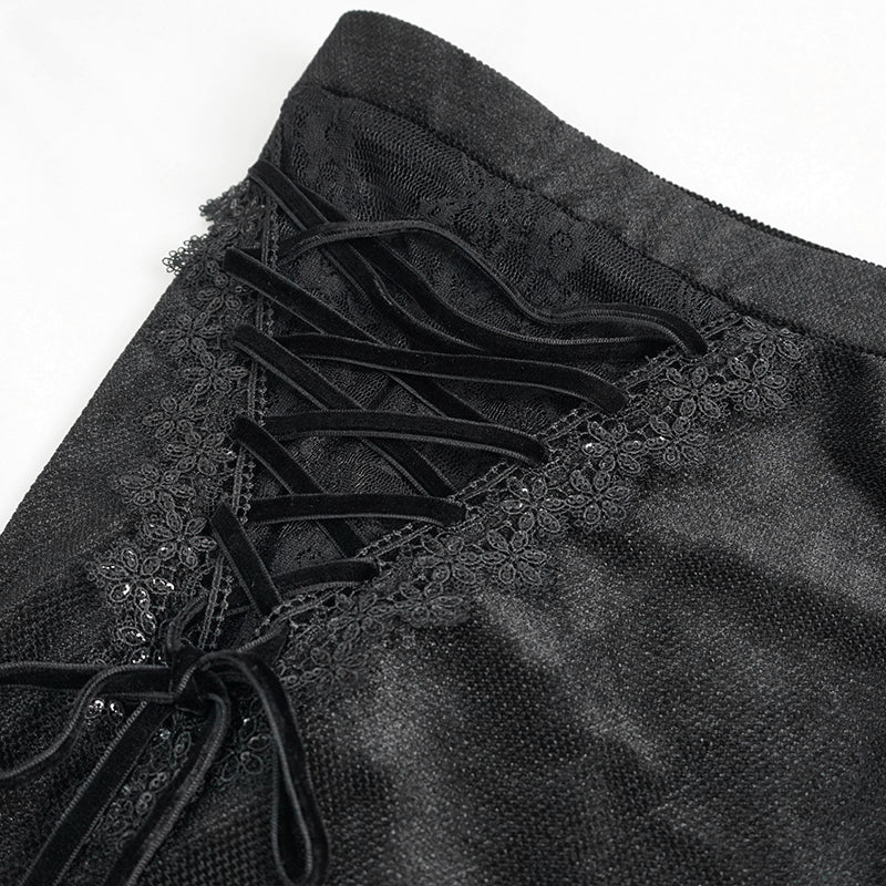 Rebeka Rose Lace Black Flare Pants by Eva Lady